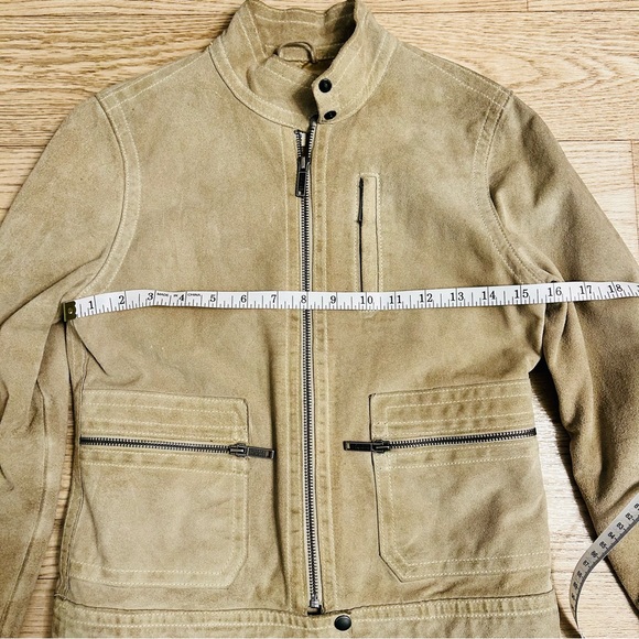 Banana Republic Cream Tan Suede Leather Moto Jacket | Size PXS | - Picture 15 of 16